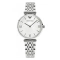 Emporio Armani Gianni T-Bar AR1682 Women's Watch – 32mm Mother of Pearl Dial Silver Bracelet