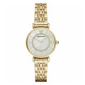 Emporio Armani Gianni T-Bar AR1907 Women's Mother of Pearl Dial Gold-Tone Watch – 32mm