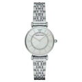 Emporio Armani Gianni T-Bar AR1908 Women's Dress Watch – 32mm Mother-of-Pearl Dial Silver Steel Bracelet