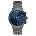 Emporio Armani Giovanni AR11348 Men's Chronograph Watch - 43mm Blue Dial Gunmetal Grey Bracelet