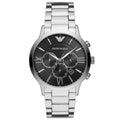 Emporio Armani Giovanni AR11208 Men's Chronograph Watch – 44mm Black Dial Silver Steel Bracelet