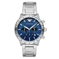 Emporio Armani Mario Chronograph AR11306 Navy Dial Stainless Steel Men's Watch