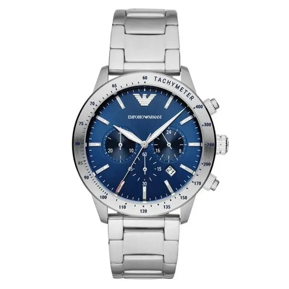 Emporio Armani Mario Chronograph AR11306 Navy Dial Stainless Steel Men's Watch