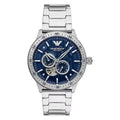 Emporio Armani Meccanico Mario Automatic Blue Open-Heart Dial Silver Steel Men's Watch AR60052