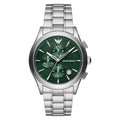 Emporio Armani Paolo AR11529 Men's Chronograph Watch – 42mm Green Dial Stainless Steel Bracelet
