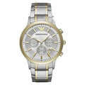 Emporio Armani Renato AR11076 Men's Chronograph Watch – 43mm Silver Dial Two-Tone Steel Bracelet
