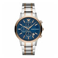 Emporio Armani Renato AR80025 Men's Chronograph Watch - 43mm Navy Dial Two-Tone Bracelet