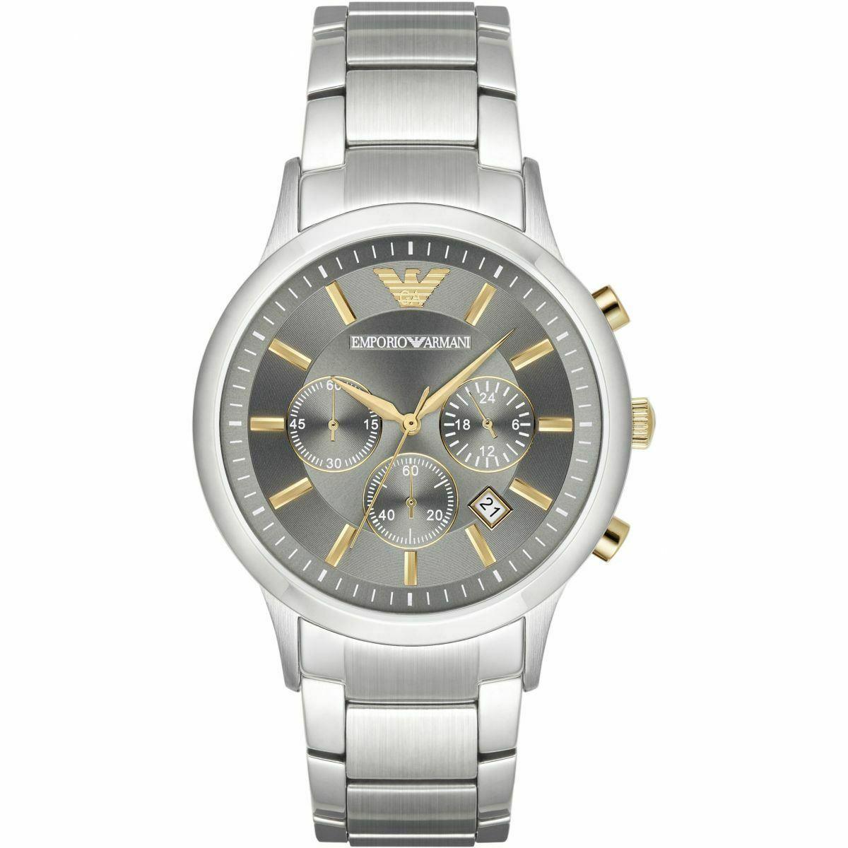 Emporio Armani Renato Silver Stainless Steel Chronograph Watch AR11047