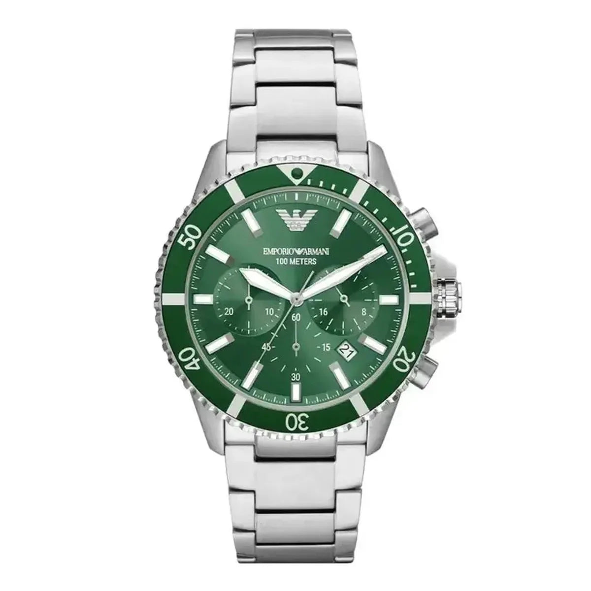 Emporio Armani World Explorer AR11500 Men's Chronograph Watch – 43mm Green Dial