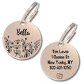 Rose gold dog tag for Pet Safety and Style (Circle, Rose Gold)