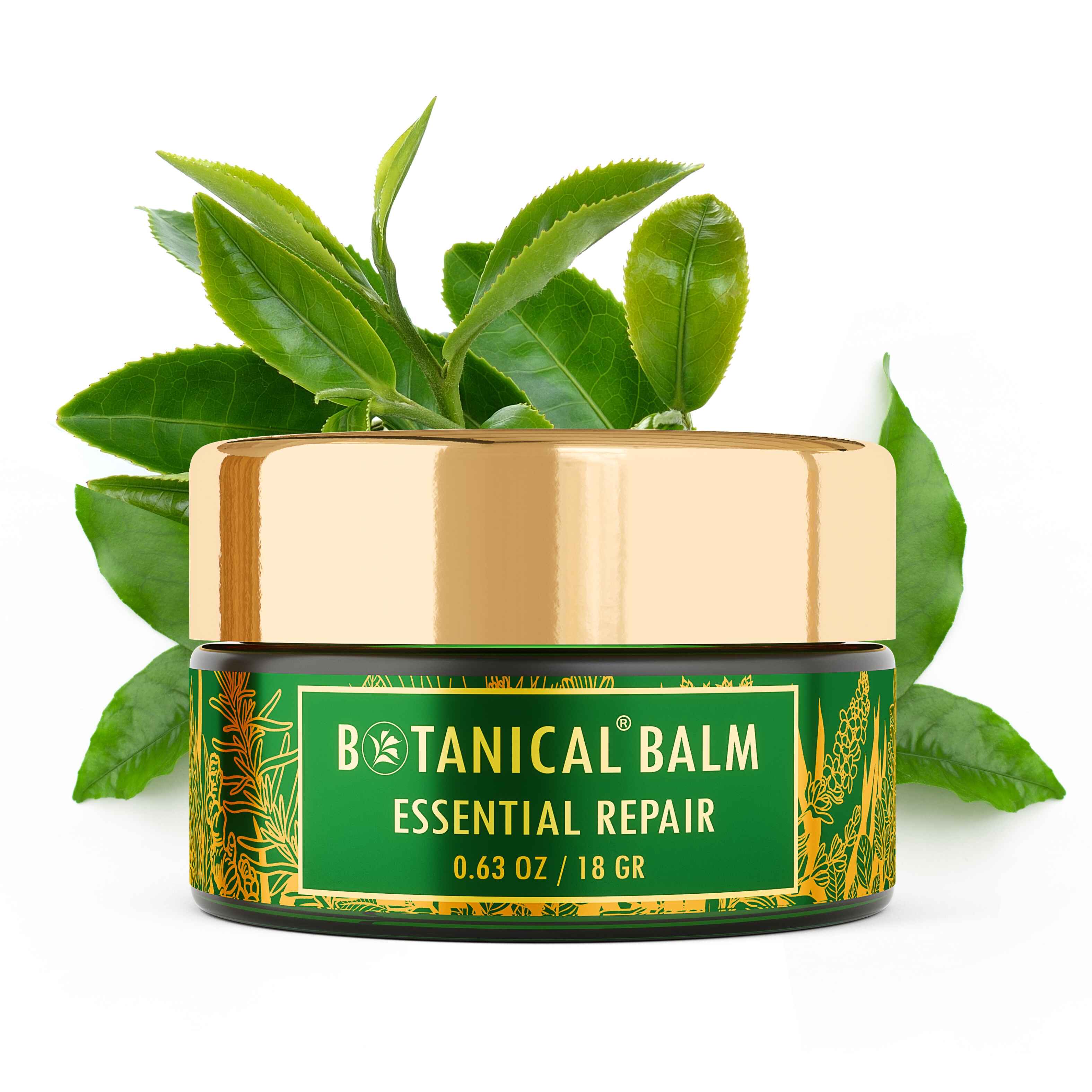 Botanical Balm Green Tea Infused | Universal Skin & Lip Care | Vitamin C & Squalane | Essential Repair