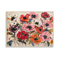 Painting of Vibrant Blossoms A Celebration of Bold Floral Beauty - Black Frame / 48''x 36''/ 122 x 91 CM
