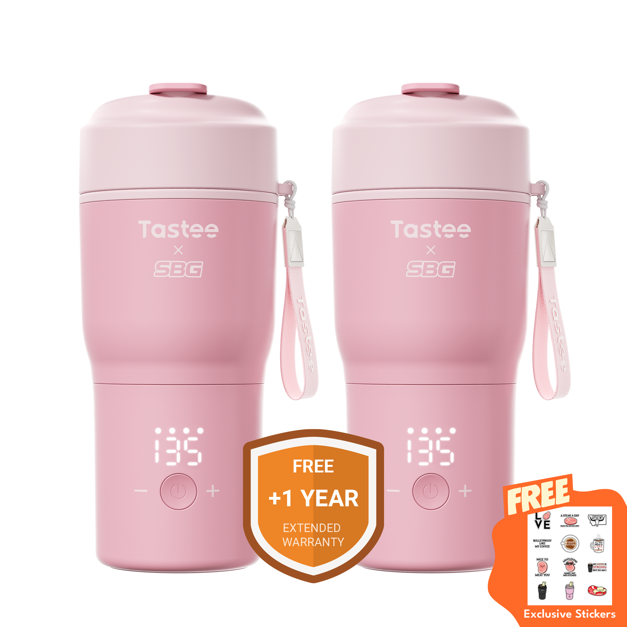 Tastee Travel Coffee Mugs Combo (Tastee x SBG) - Pink+Pink