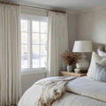Florence Linen Blend Drapes Pleated - Pure White-898-0