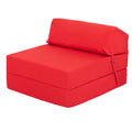 Water Resistant Single Z Bed for Kids Chair Bed Folding Mattress Futon Sofa Bed - Red