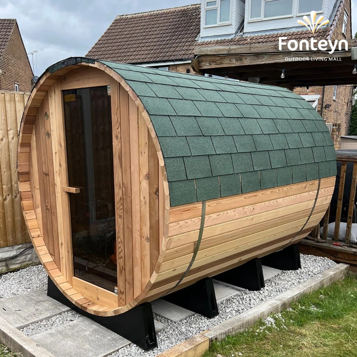 Rustic Barrel Sauna 6ft – 4 Person - No upgrade