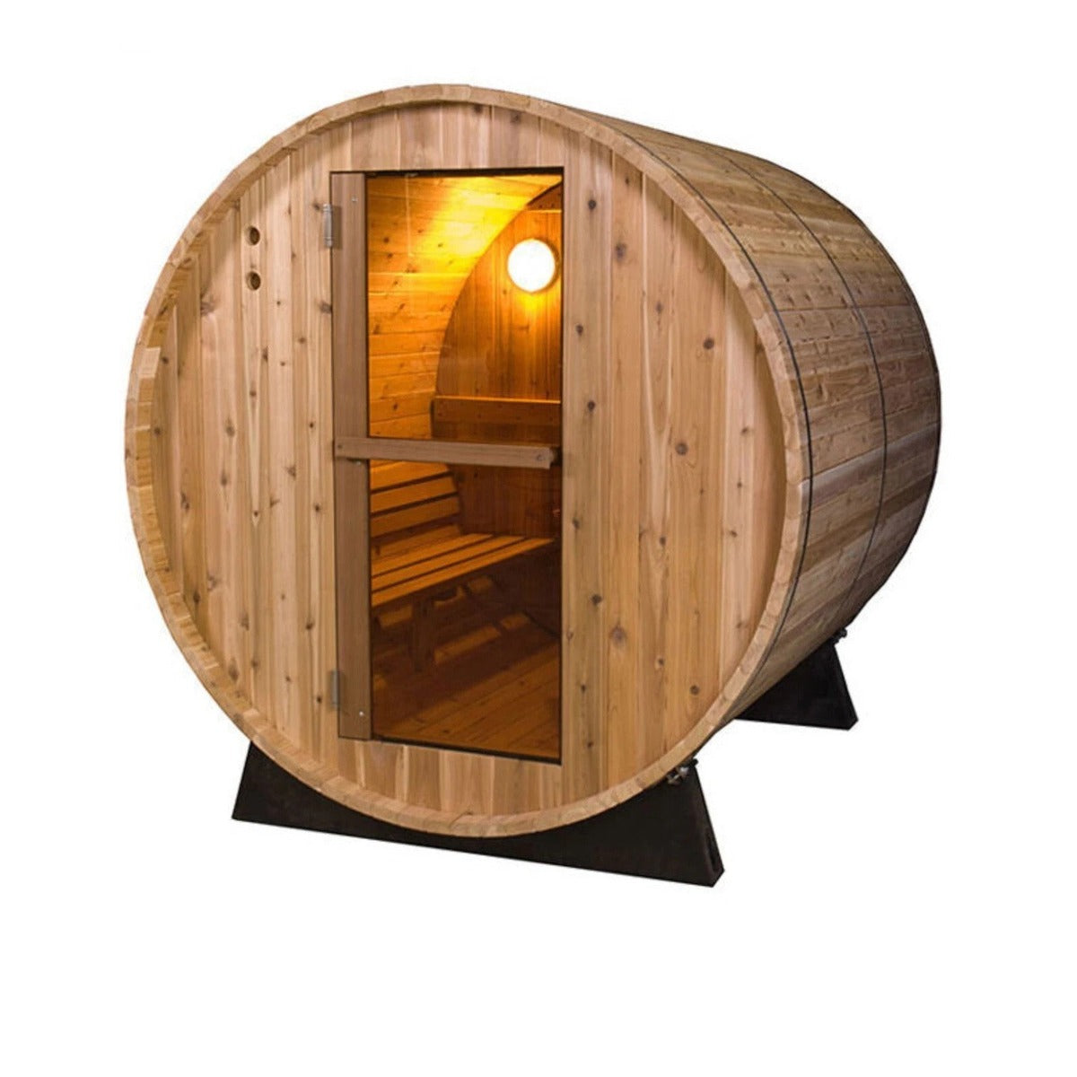 Rustic Barrel Sauna 8ft – 6 Person - No upgrade
