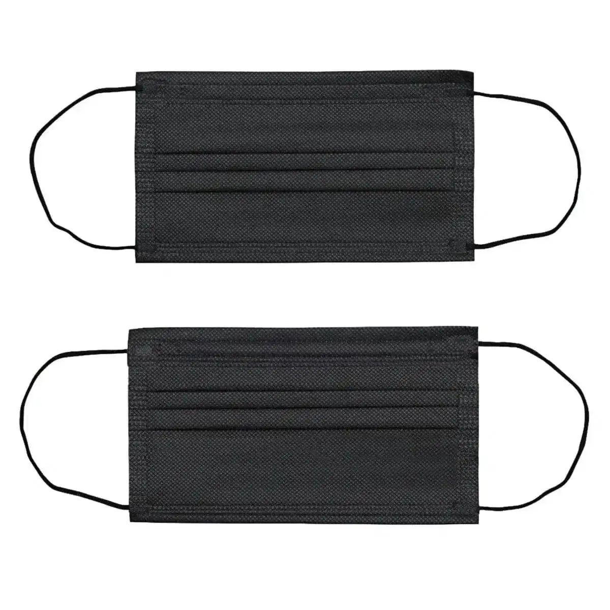 FuturePPE 3 Ply Disposable Face Mask - Surgical Masks - Black on Black / 500 Masks