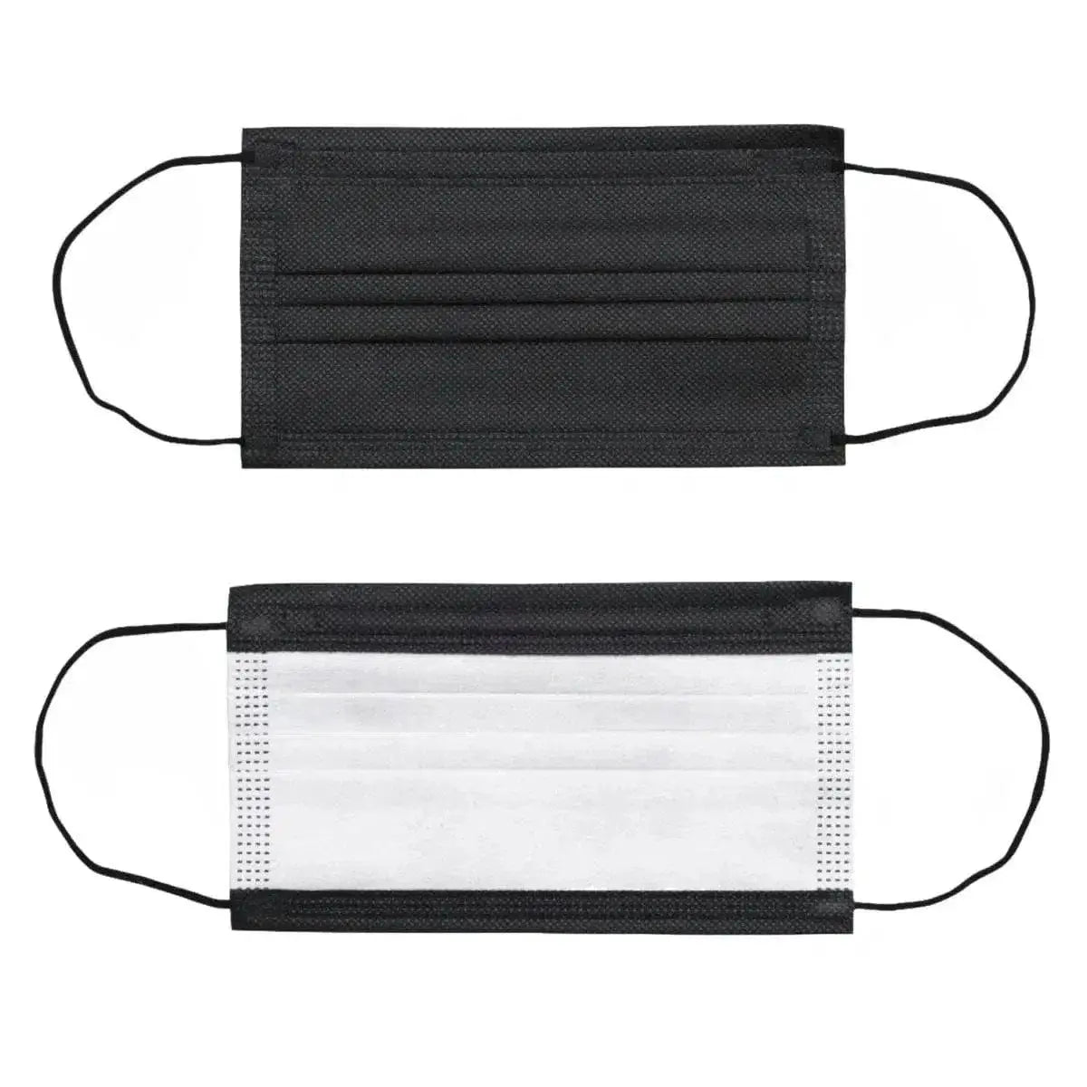 FuturePPE 3 Ply Disposable Face Mask - Surgical Masks - Black On White / 100 Masks