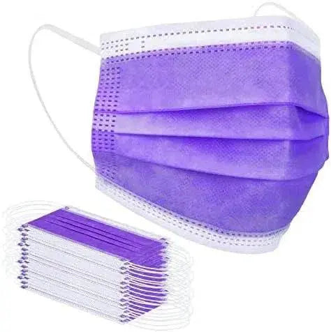 FuturePPE 3 Ply Disposable Face Mask - Surgical Masks - Purple / 100 Masks
