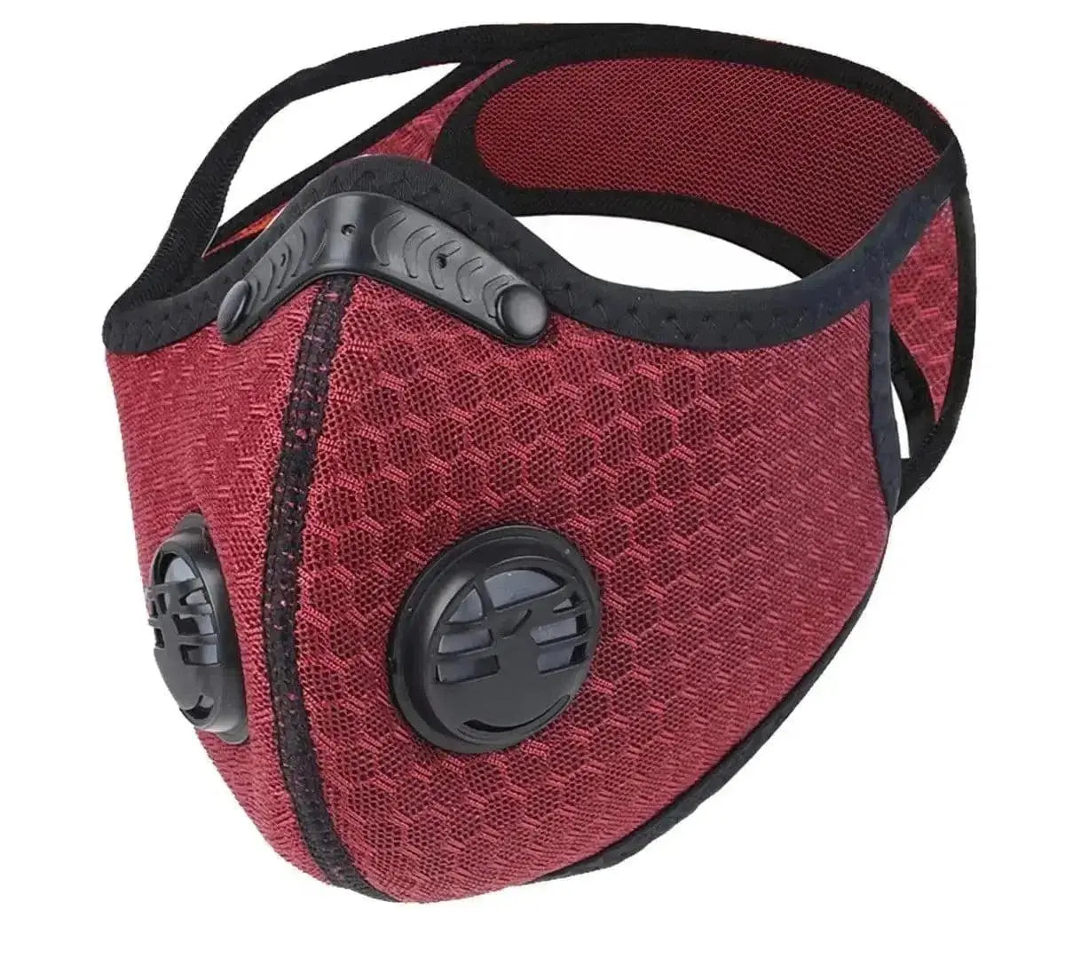 Kids Mesh Sports Mask with 5-Layer Carbon Activated Filter - Red