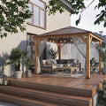 Cedar Wood Gazebo PIRIN - 336cm x 336cm - Brown