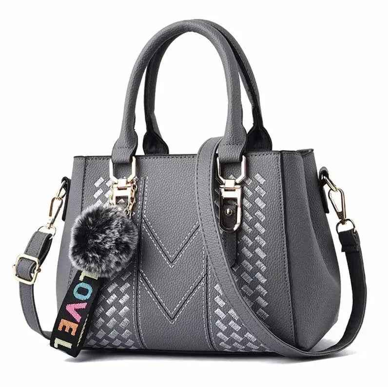 Genuine Leather Handbag for Women | 6 Colors | Shoulder Tote Purse - grey