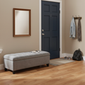 Modern 51" Rectangular Storage Bench - Tufted Linen Upholstered Ottoman with Hidden Storage