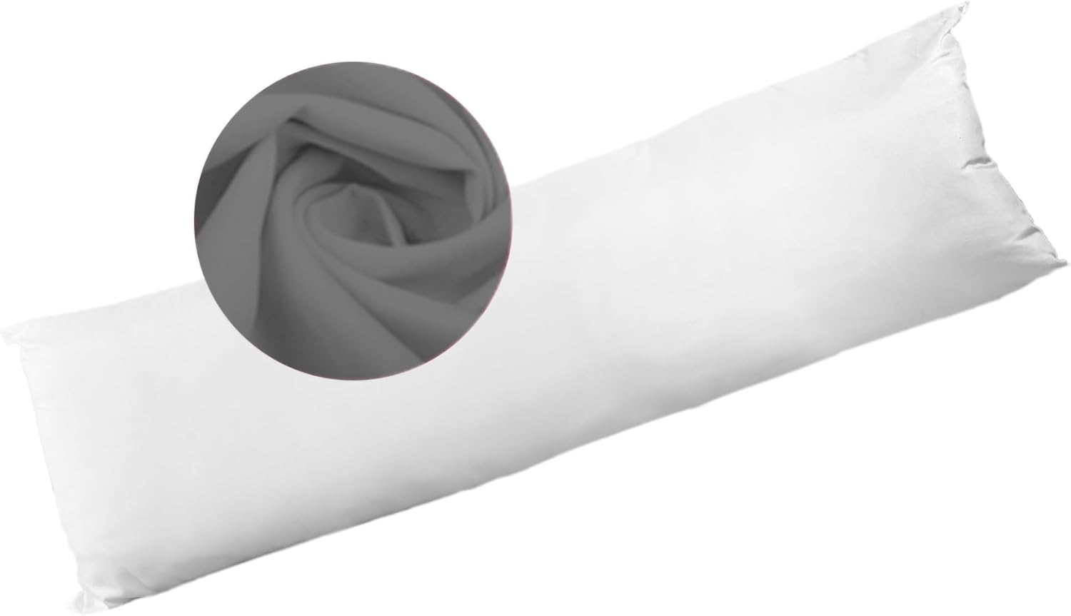 Bolster Pillow Hollowfibre Filled with Free Pillowcase - Double / Gray