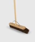 Traditional Wooden Platform Broom With Handle - Medium Stiff - Bassine / 130cm 45cm 8cm 1.5kg