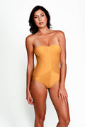 Hannah Bandeau One Piece Swimsuit With Removable Straps Gold - Large