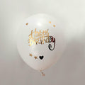 Happy Birthday - Ballon sticker Goud (10 stuks)