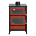 Holzofen mit Pizzafach / Backfach mit 22 kW, bis zu 200m² Wohnfläche - Rot