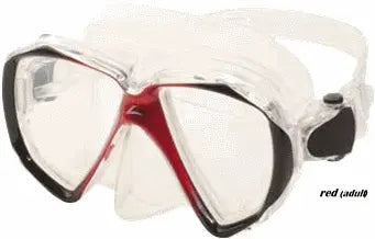 Hilco Adult Step Diopter Prescription Dive Mask - Red