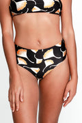 Serena Mid-Rise Bikini Bottom in Ginkgo Black - Small