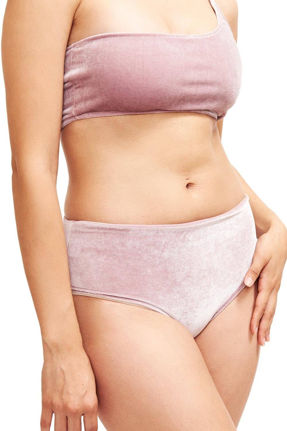 Serena Hipster Bikini Bottom Blush Velvet - Large