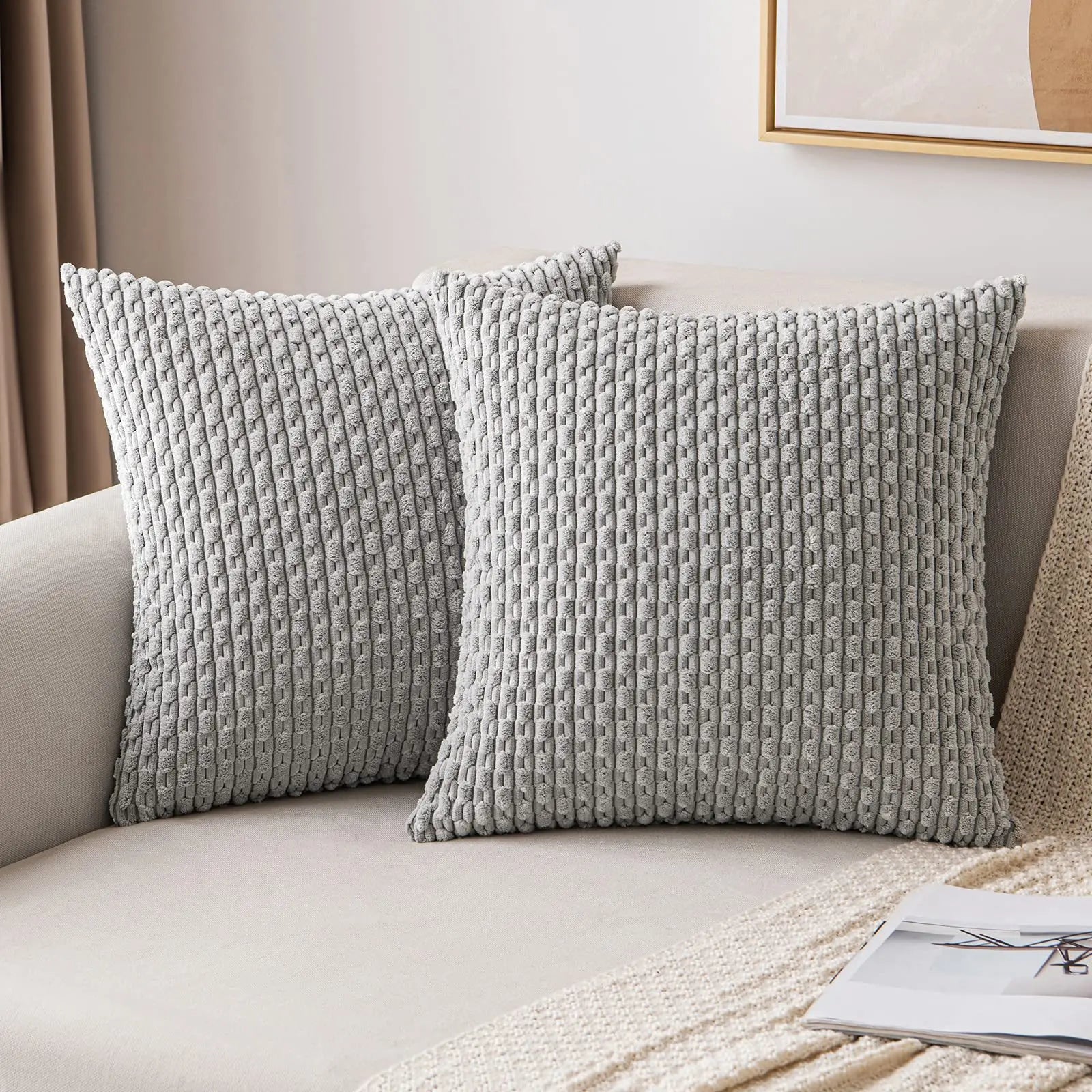 Housse de Coussin Décorative Gris - Gris / 40x40CM