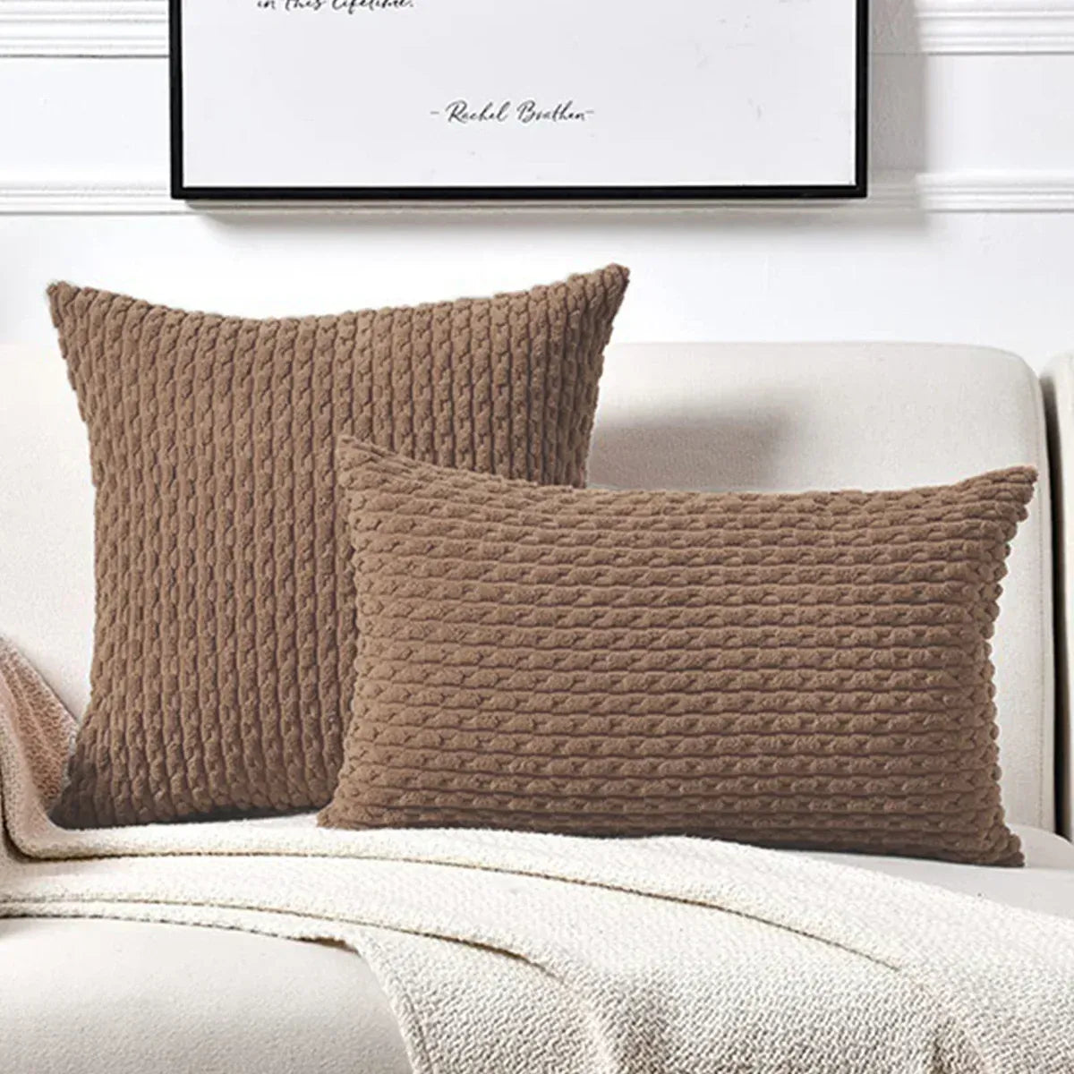 Housse de Coussin Décorative Marron - Marron / 40x40CM