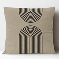 Housse de Coussin Décorative Motif à Ligne avec Arrondi - 5 / 35x35cm