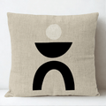 Housse de Coussin Décorative Motif avec Cercle Blanc - 10 / 35x35cm