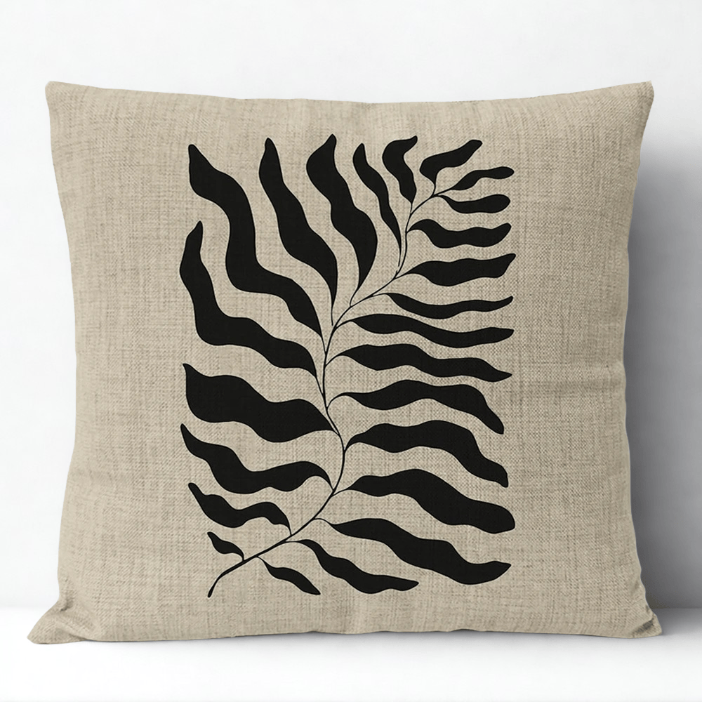 Housse de Coussin Décorative Motif Feuille - 19 1 / 35x35cm
