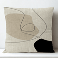 Housse de Coussin Décorative Motif Tache et Ligne - 16 / 35x35cm