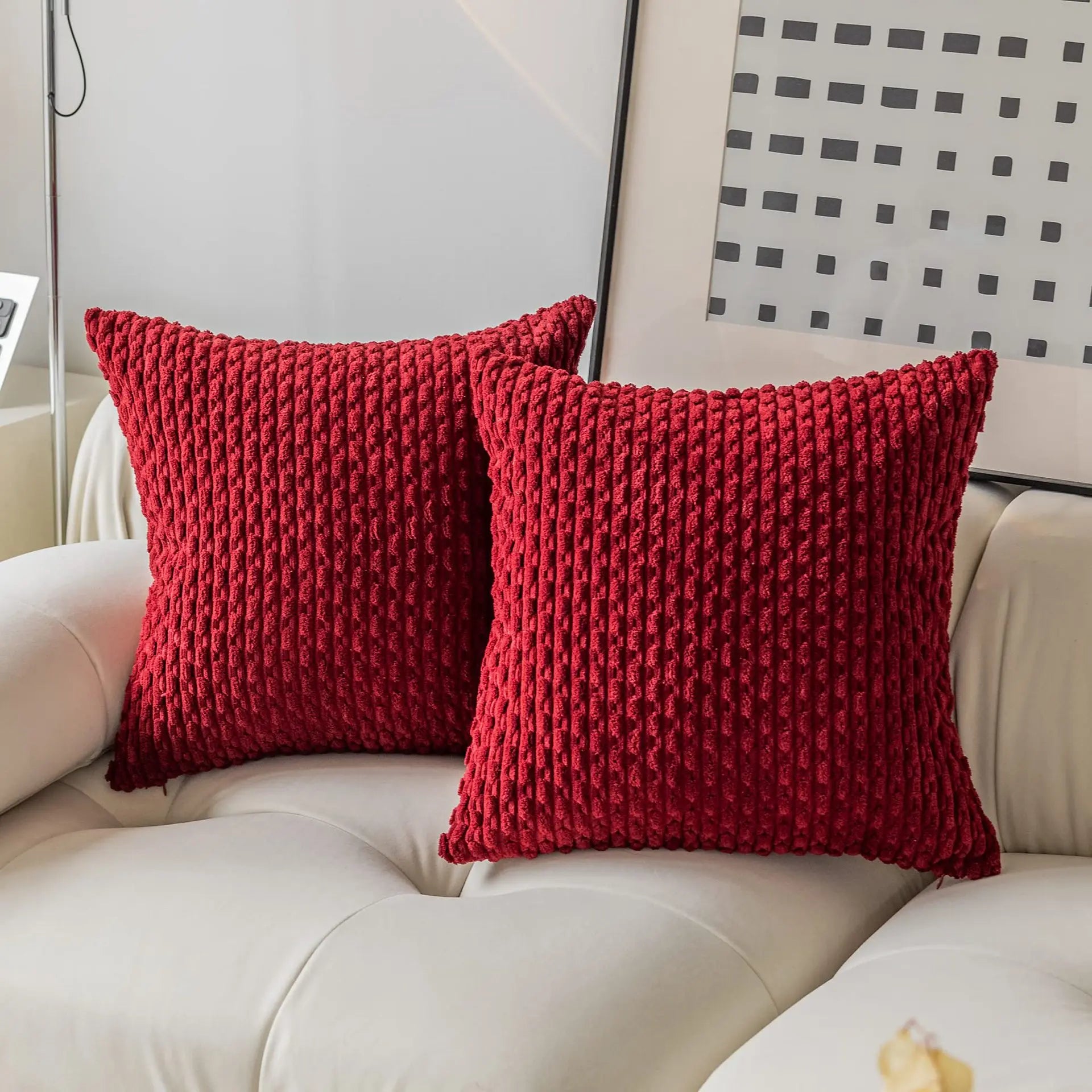 Housse de Coussin Décorative Rouge - Rouge / 40x40CM