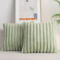 Housse de Coussin en Fausse Fourrure de Lapin Vert - Vert