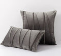 Housse de Coussin en Velours à Ligne Gris - Gris / 30x50cm 1pcs cover