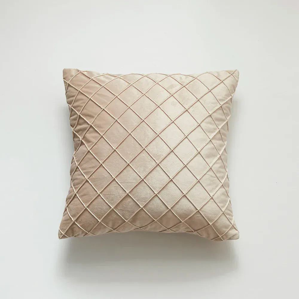 Housse de Coussin en Velours à Relief Crème - Crème / 30x50cm