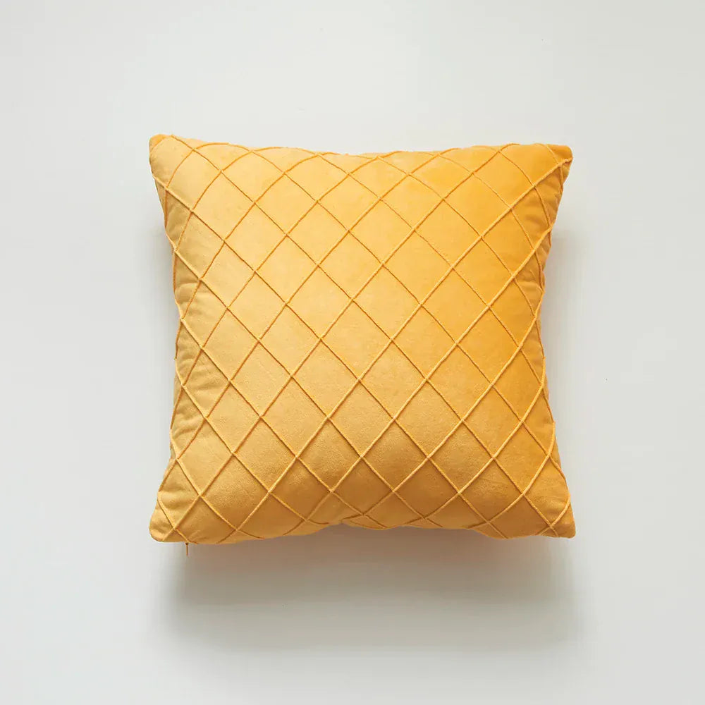 Housse de Coussin en Velours à Relief Jaune - Jaune / 30x50cm