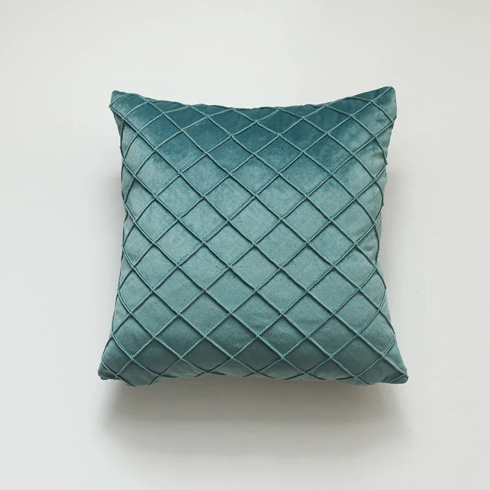Housse de Coussin en Velours à Relief Turquoise - Turquoise / 30x50cm