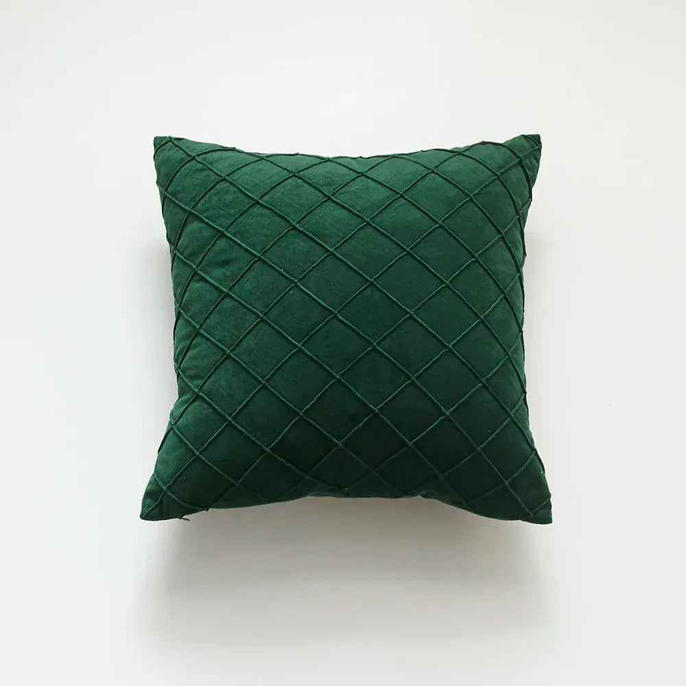 Housse de Coussin en Velours à Relief Vert Foncé - Vert / 30x50cm