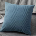 Housse de Coussin en Velours à Vague Bleu - Bleu / Single-sided
